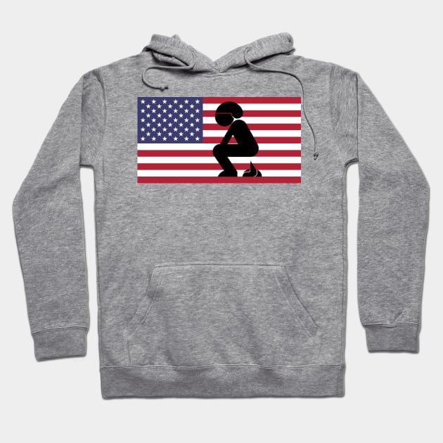 Pooping On The American Flag Hoodie by dikleyt